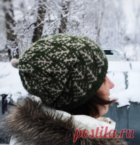 Шапка с жаккардовым узором.
#жаккард_с_evvash