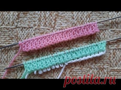 Фабричный ( итальянский) наборный край.Два способа, которые я применяю в своем вязании.