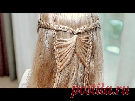 ЛЕГКАЯ ПРИЧЕСКА 2019 ДЛЯ ДЕВОЧЕК / Сердце с бабочкой / ШИКАРНАЯ ПРИЧЕСКА ДЛЯ ДЕВОЧЕК - YouTube