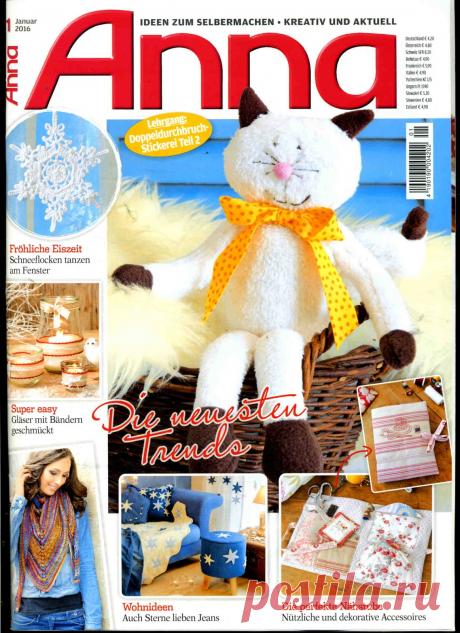 Anna №1 2016 (вышивание, вязание, декор, шитьё)