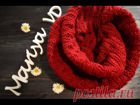 Вяжем вместе спицами...))) СНУД в два оборота двусторонним ажурным узором ♥МОРСКАЯ ПЕНА♥. Mariya VD.