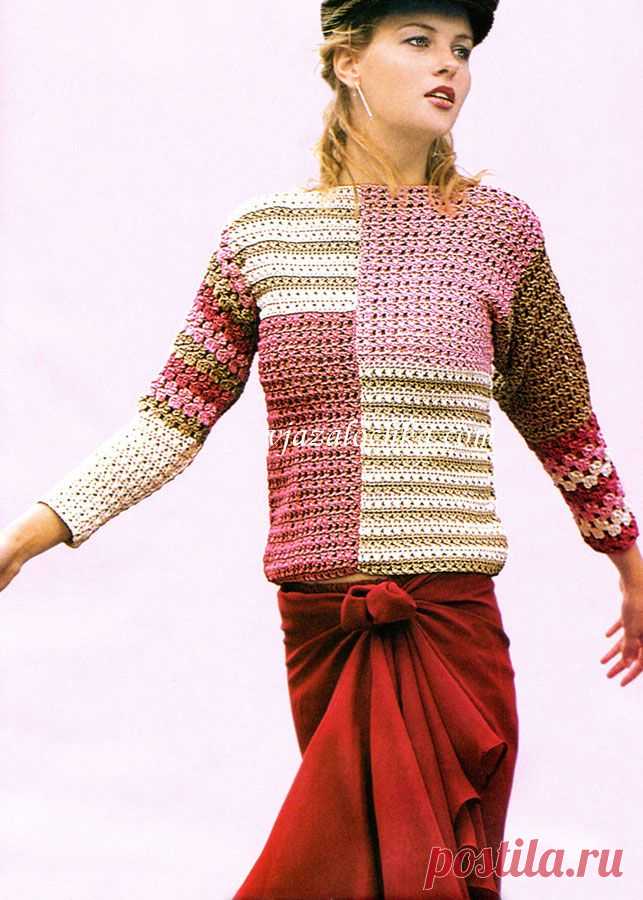 Вязаный пуловер "Асимметрия"