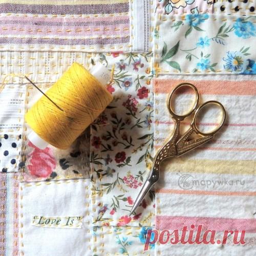 Ручная стежка боро - салфетка Love is | HANDMADE-МУЗЕЙ • Ручная работа, мастер-классы, идеи