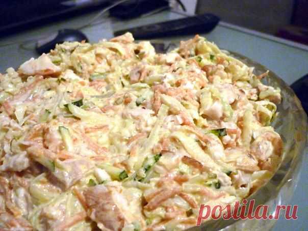 Простой зимний салат с редькой