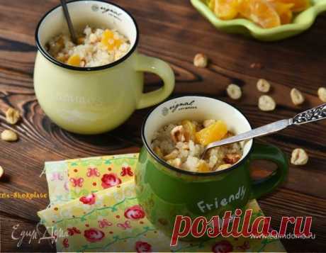 Крупка с мандарином и медом. Ингредиенты: гречневая крупа, фундук, корица молотая | Официальный сайт кулинарных рецептов Юлии Высоцкой