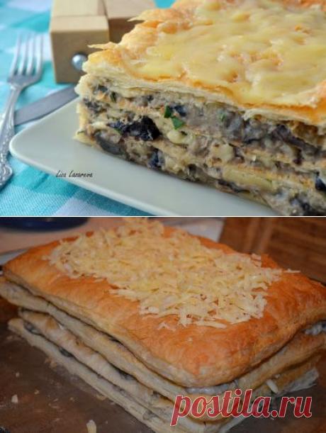 Горячий &quot;Наполеон&quot; с картофельно-грибным кремом.