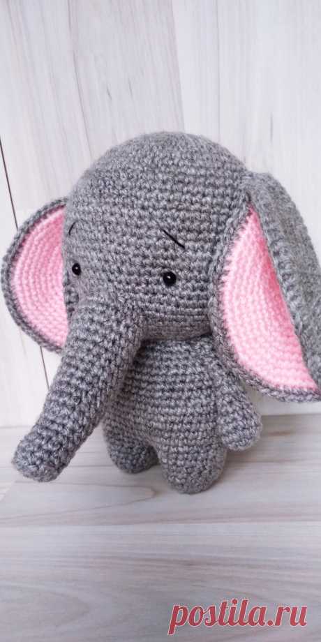 PDF Слоник Гоша крючком. FREE crochet pattern; Аmigurumi doll patterns. Амигуруми схемы и описания на русском. Вязаные игрушки и поделки своими руками #amimore - слон, слонёнок, слоник, слоненок.