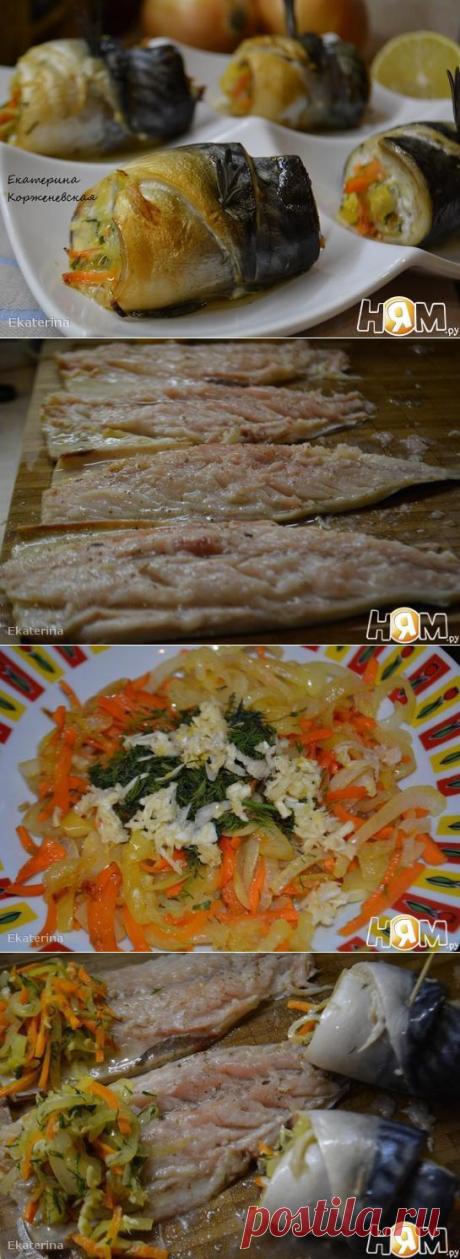 Рулетики из скумбрии с овощами | Четыре вкуса