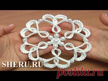 Как связать нежный цветок Урок 121