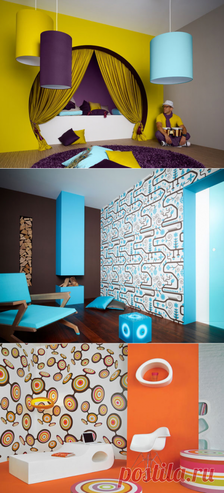 Colourcourage - яркая коллекция интерьеров квартиры от немецекого дизайнера Ларса Концена
