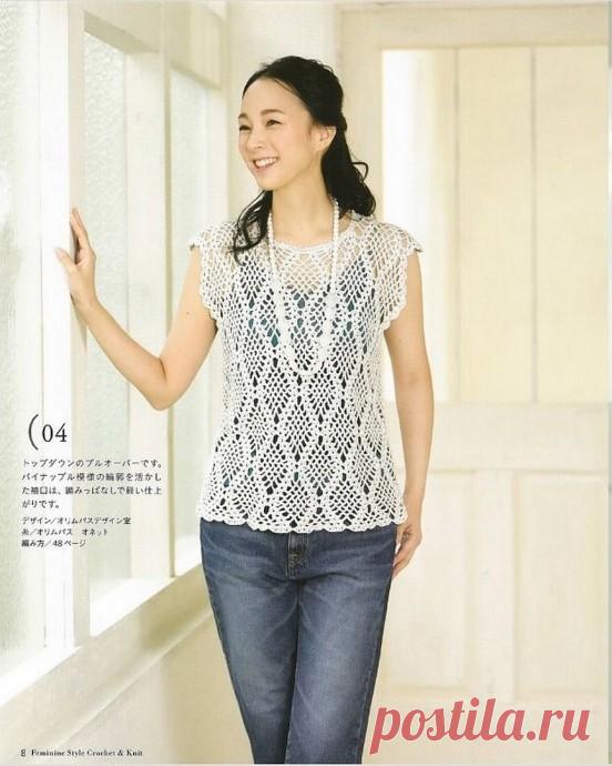 Нежный топ крючком