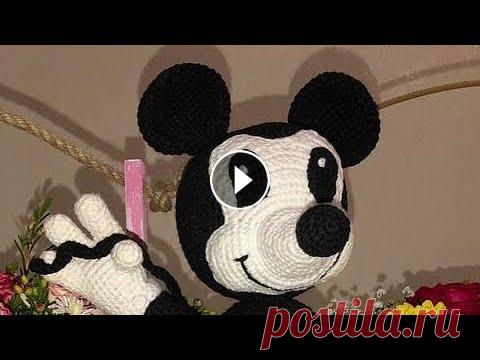 Вязаный Микки Маус крючком урок 1(голова) Мой Инстаграм:vazanie_malisham...