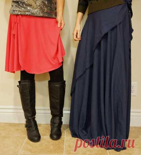 One Seam Wrap Skirt FREE Pattern (юбка быстро и легко)
