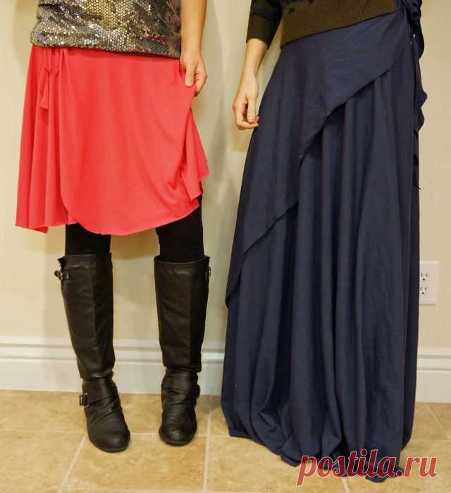 One Seam Wrap Skirt FREE Pattern (юбка быстро и легко)