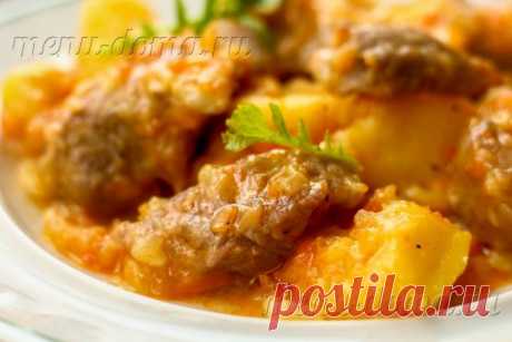 Тушеная картошка с мясом в кастрюле: пошаговый рецепт, с фото