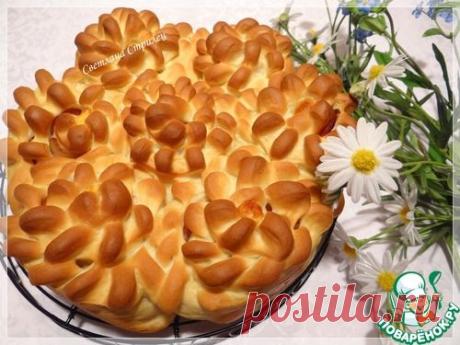 Пирог "Цветы" с беконом и сыром Чечил - кулинарный рецепт