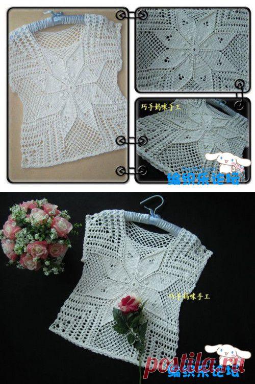 Кофточка крючком.Вяжем из центра!.