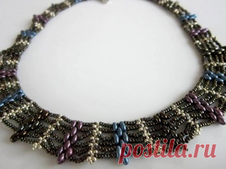 Superduo Beaded Necklace. Колье из бисера