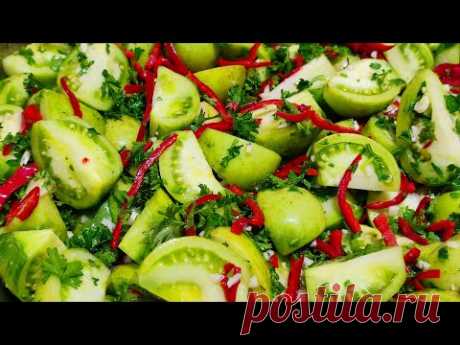 Салат из Зелёных Помидор на зиму. Вкуснее Спелых помидор и Солёных огурцов!