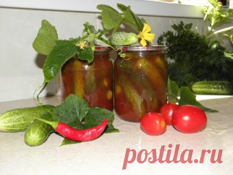огурцы с кетчупом. - заготовки на зиму -