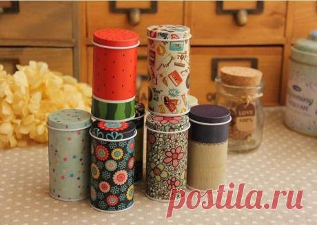 5 идей переделки обычных жестяных коробок из под чая в практичный предмет - Журнал "Сам себе изобретатель"