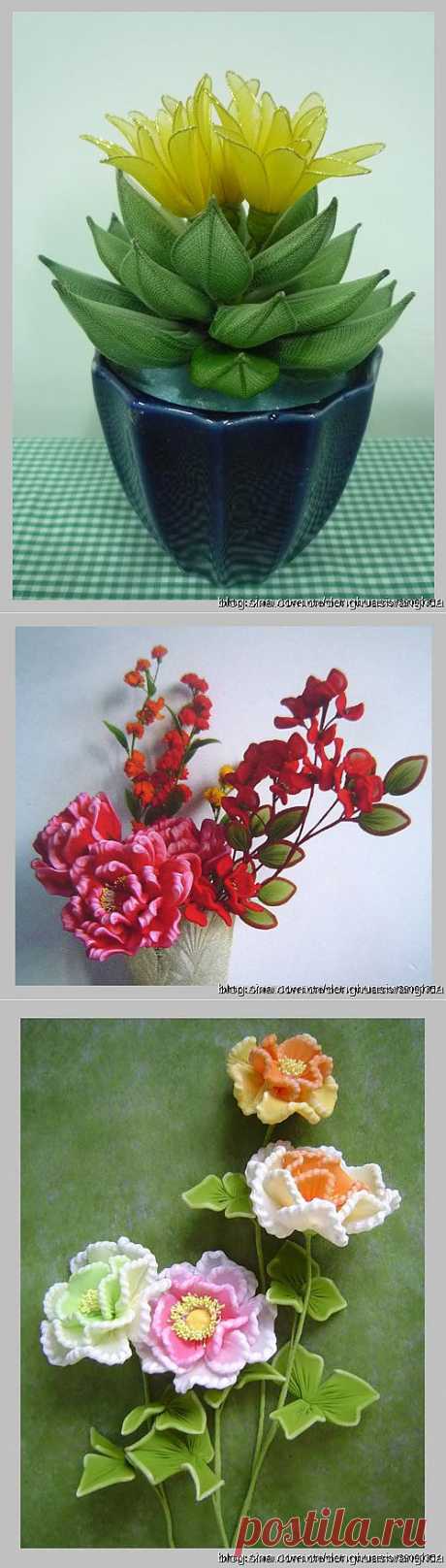 Цветы из капрона.