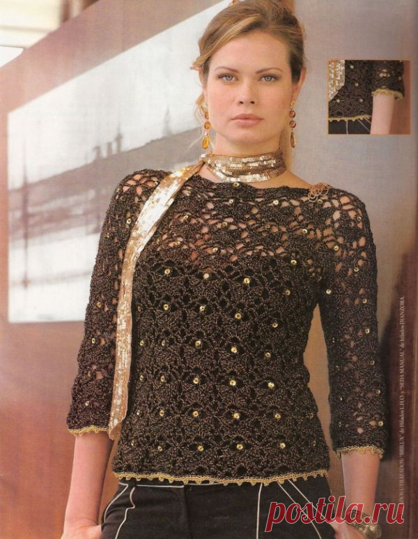 2- Remera Calada Bordada-1 / Рукоделие / Азиатские модели и журналы / Pinme.ru