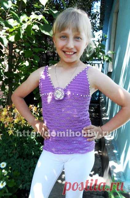 Вязание крючком топика для девочки