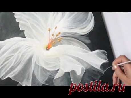 Transparent Flower / Acrylic Painting Step by Step #224
