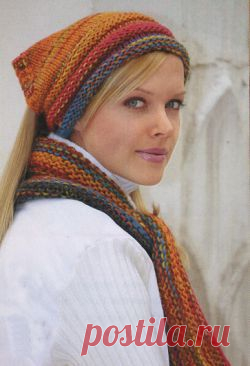 Косынка и шарф. Вязание шапок. Узелок.ру