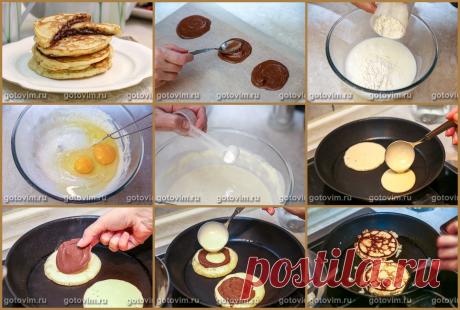 Оладьи с нутеллой внутри
