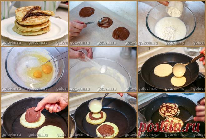 Оладьи с нутеллой внутри