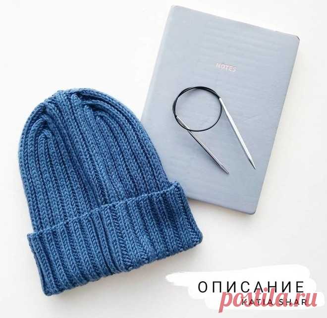 Мужская шапка спицами