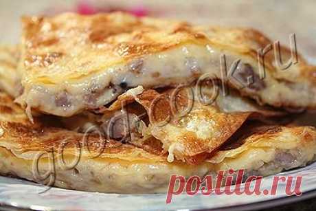 конверты из лаваша с мясом и сыром, рецепт приготовления