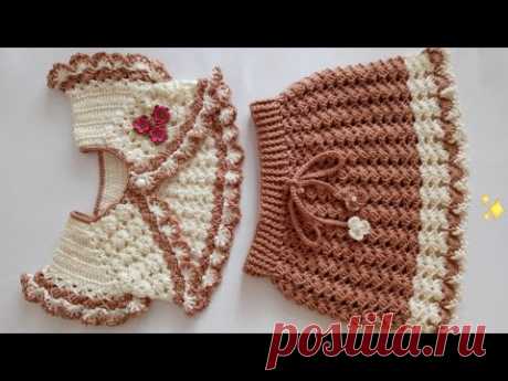 Saia infantil em crochê ,Simples e facil de fazer(Conjunto)