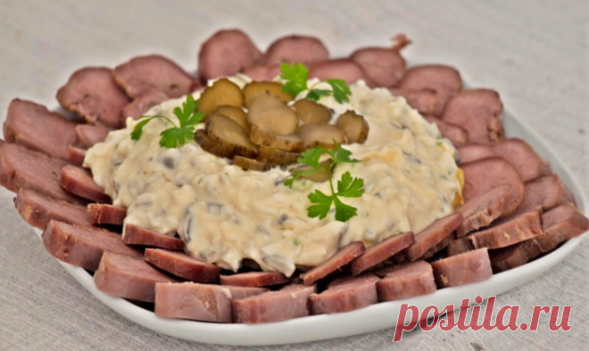 Свиной язык с простым соусом