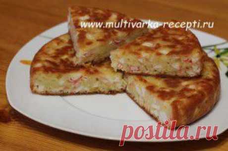 Пирог с крабовыми палочками в мультиварке