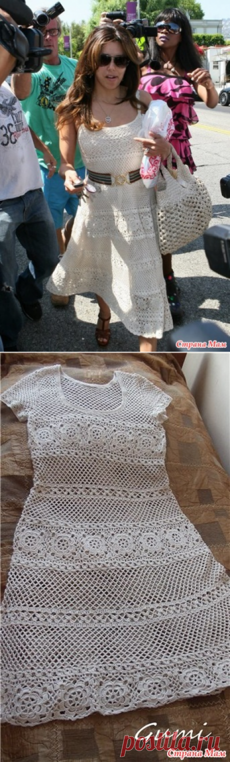 . Сарафан с цветочными мотивами от Juicy Couture (Джуси Кутюр) / (Сарафан Евы Лонгории). - Все в ажуре... (вязание крючком) - Страна Мам