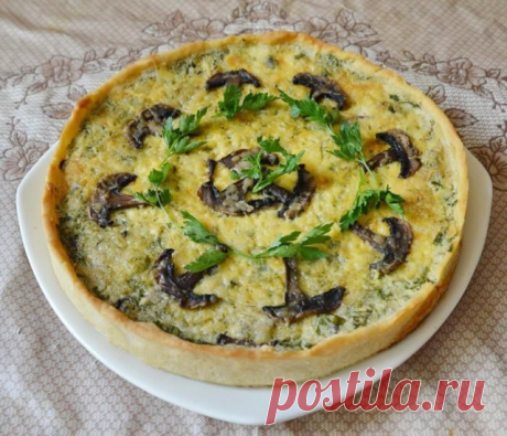 Сырный пирог Киш Лорен с грибами рецепт с фото пошагово - 1000.menu