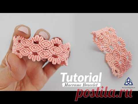 Цветочный браслет |Макраме
