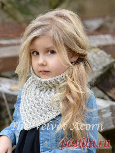 CROCHET PATTERN-Banlynn Cowl Adult Child Toddler by Thevelvetacorn