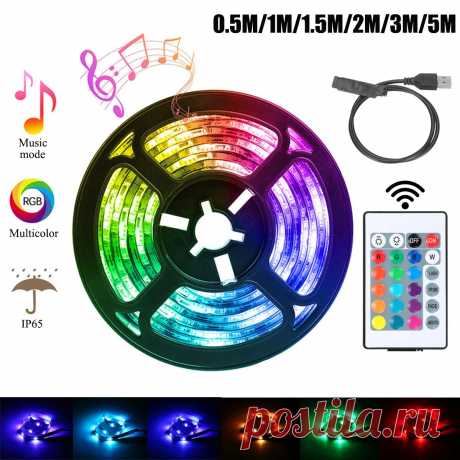 0.5m/1m/1.5m/2m/3m/5m usb 5050 led strip light waterproof rgb tv backlight kit with 24keys remote control Sale - Banggood.com