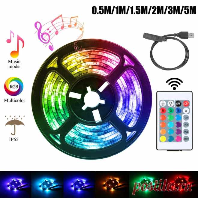 0.5m/1m/1.5m/2m/3m/5m usb 5050 led strip light waterproof rgb tv backlight kit with 24keys remote control Sale - Banggood.com