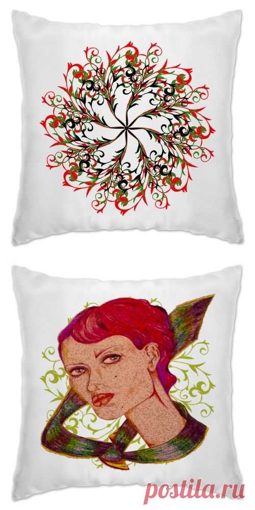 Подушка "Девушка в галстуке." от Printissimo - Printio