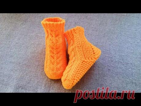 Детские носочки / На двух спицах без шва / 9-12 мес