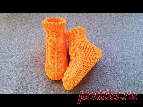 Детские носочки / На двух спицах без шва / 9-12 мес