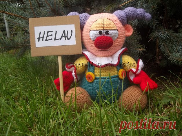 Вязания крючком - Amigurumi XXL, клоун "брюзга", Häkelanleitung - Designerstück мала-дизайна в Каталог