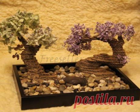 Как сделать дерево-бонсай из картона