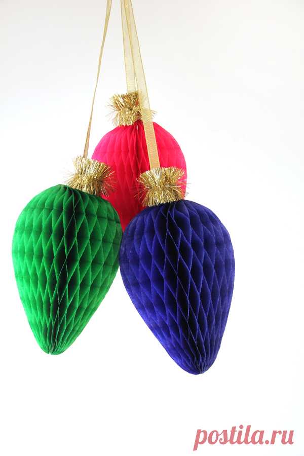 DIY Giant Honeycomb Christmas Bulbs + Ornaments