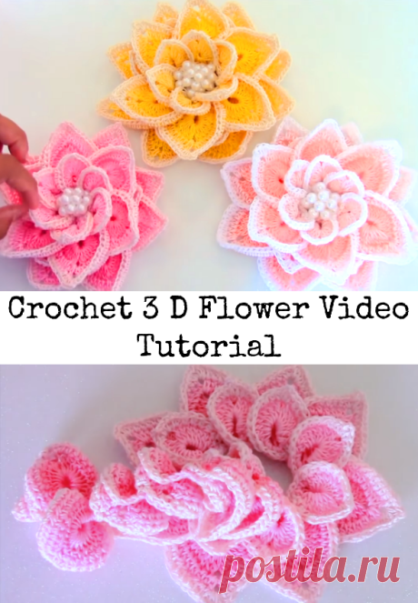 Háčkování 3 D Flower Video Tutorial - Háčkování Myšlenky